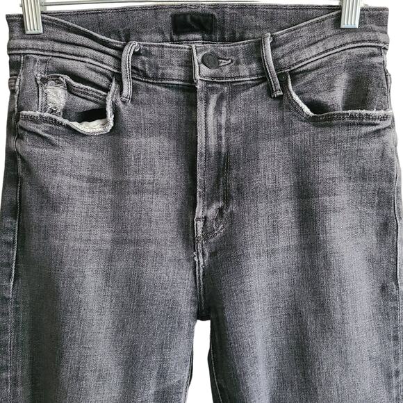 MOTHER The Mid‎ Rise Dazzler in Open Later Gray Busted Knee 1686-734 Women's 28 - Picture 4 of 16